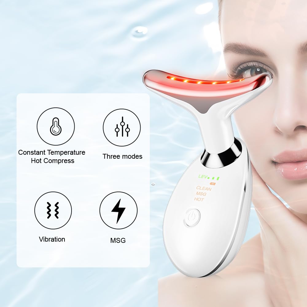 Neck Face Massager Face Sculpting Tool 3 Colour Modes and Vibration for Facial Massager for Double Chin