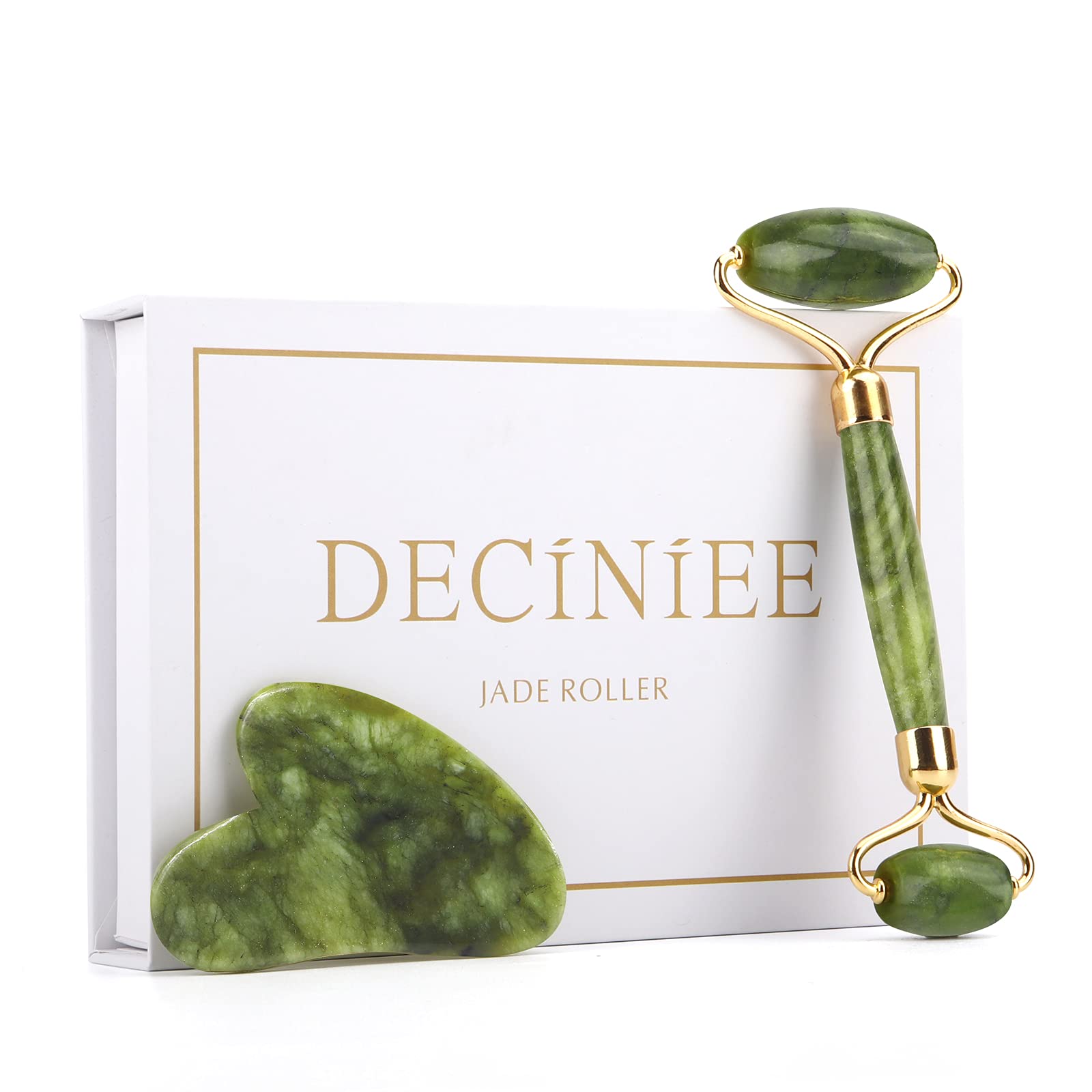 Deciniee Gua Sha Face Roller Tools: Jade Roller Facial Tools for Skin Care - Facial Massager for Face, Eyes, Neck, Relieve Fine Lines and Wrinkles